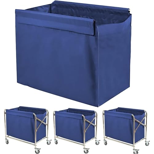 Bolsa para carrito de lavandería de tela Oxford azul rectangular plegable 2