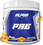Alpha Supps Pre, Pre-Workout Powder for Men & Women, Back to Basics Preworkout Formula for Fitness & Gym Training Athletes - Boost Energy, Focus & Performance (30 Servings, Peach Rings)
