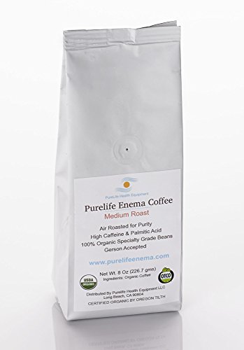 PureLife Coffee Enema Kit/Made in USA/ 304 Food Grade Stainless Steel Enema Bucket/Medical Grade Silicone Tubing/ 1/2 Lb Organic Air Roasted Coffee/Doctors #1 Choice