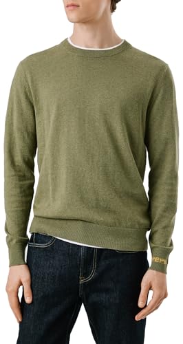 Pepe Jeans Andre - Ropa de Punto de Cuello Redondo para Hombre, Verde (Verde Militar), Talla S, Verde (Verde Militar), S - imagen 4