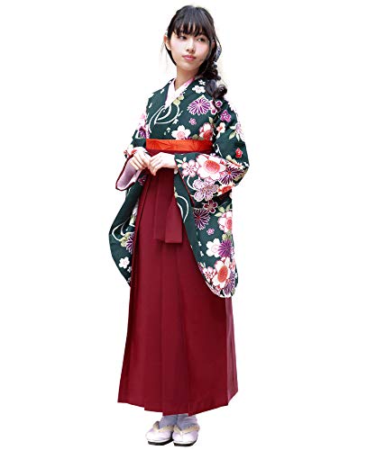 SOUBIEN袴4点（二尺袖着物/無地袴/襦袢/下帯） L 2尺5寸 SOUBIEN袴4点