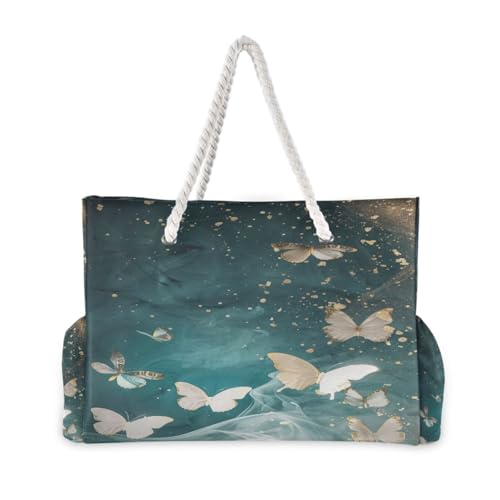 Elegant Butterfly Beach Bag & Travel Tote Bag Large Sandproof Wet Pouch for Gym Travel, Lightweight Outdoor Bag2