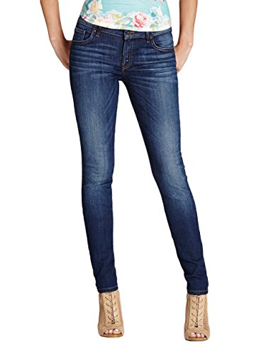 GUESS Women's Power Curvy Mid-Rise Jean, Reller Wash, 28 Regular