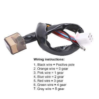 Universal Motorcycle Gear Indicator - High Accuracy LED Digital Display with Shift Lever Sensor, 5-Speed Waterproof 12V
