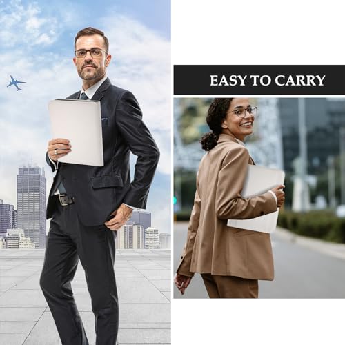 Image of ProCase Portfolio Business Padfolio Folder with Zipper -Grey | Conference Meeting Executive File Legal Document Organizer with Pockets Letter Size A12 Writing Pad Notepad Padfolio