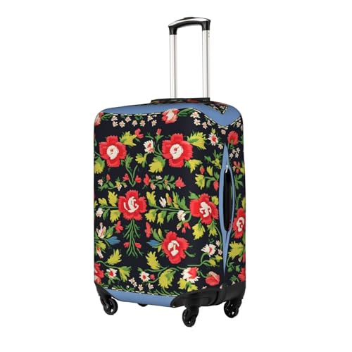 Ukrainian Embroidery Style Rose Print Luggage Cover For Suitcases, Travel Case Protector, Simple & Convenient Installation2