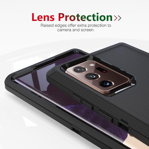 Image of Case for Galaxy Note 20 Ultra, Heavy-Duty Tough Rugged Shockproof Drop Protective Cover Cases for Samsung Galaxy Note 20 Ultra, Black