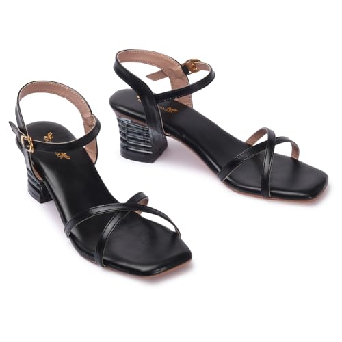 Image of Longwalk Women's Cross Strap Sandal, Transparent Heel Sandal for Girl's