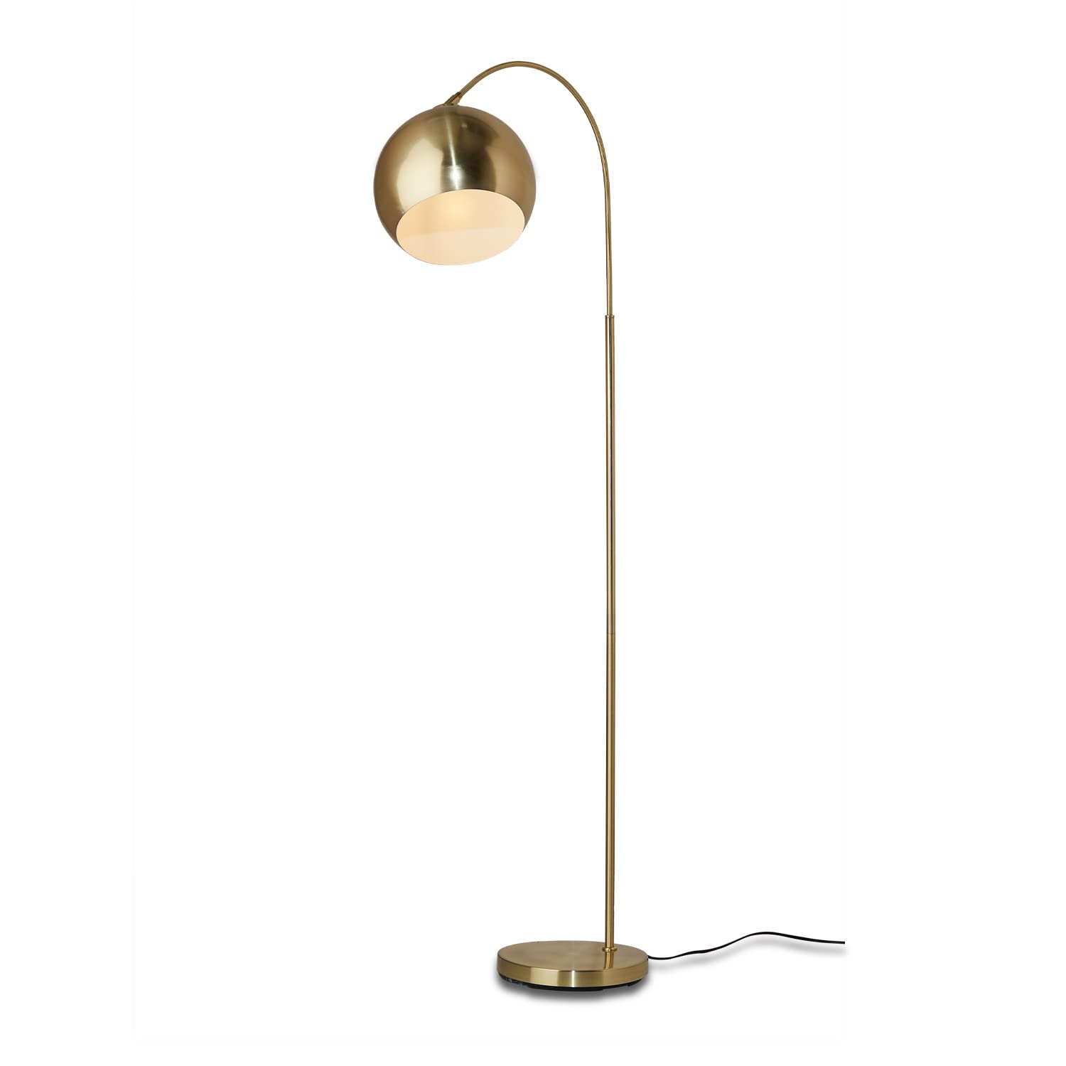 NETTLIFE Stehlampe Modern Wohnzimmer Stehleuchte: bogenlampe Leselampe Schlafzimmer E27 Fassung Max. 40W Standleuchte Fußschalter Stoffschirm Design 166cm für Büro Sofa Hotel - Ohne Leuchtmittel