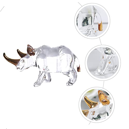 Glstoy Crystal Frog Figurines Mini Crystals Book Shelf Decor Crystal Paperweight Fake Fruit Glass Rhinocerous Figurine Home Ornament Desktop Statues Mini Figurine Animal #TOP6