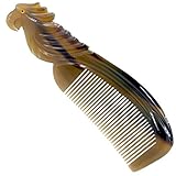 Ox Horn Comb-Fine Parrot Engraving Hair Comb Anti-Static Comb-Vietnam Buffalo Horn Combs
