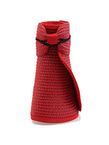 Ajcoflt Mulheres viseira chapéu de palha chapéu de aba larga dobrável ajustável bowknot verão praia
