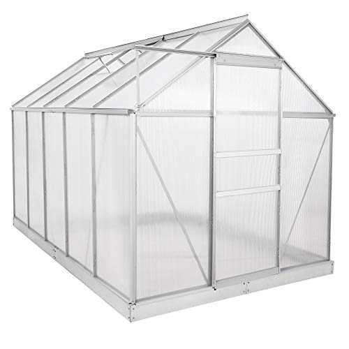 Zelsius Aluminium Gewächshaus mit Fundament 310 x 190 cm | 6 mm Hohlkammerplatten, UV-beständig, Winterfest | Treibhaus, Pflanzenhaus, Tomatenhaus, Frühbeet, Anbau Gewächshaus, Tomatengewächshaus – Bild 5