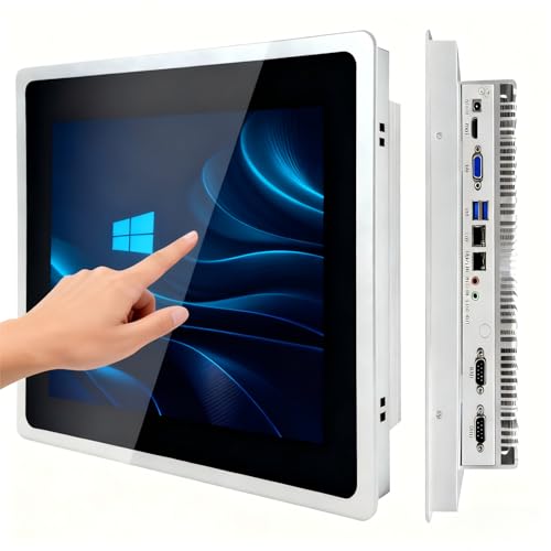 Image of Industrial Embedded Panel PC, 10 Point Capacitive Win10 Pro Industrial Touch Screen Panel Computer, IP65 All-in-One Computer with 1xRS485, 5xRS232, I5 7200U, 17 Inches, 8GB RAM+256G SSD