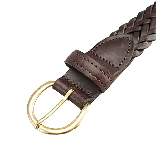 Thomas Bates Women's Ashley Thin Braided Woven Italian Leather Belt3