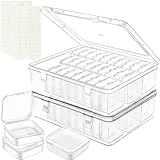 Caja Organizadora de Abalorios 60 Pcs de Pequeños Recipientes de Plástico Transparente para Almacenamiento Mini Cajas...