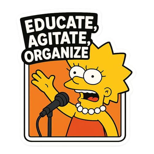 Lisa Simpson Protest Mic The Simpsons Style Sticker (2.75" x 3")