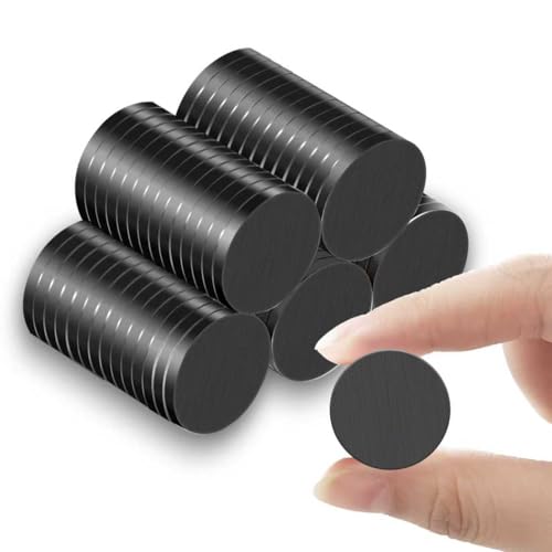 NEOCLICK 70Pcs Round Ceramic Magnets for Crafts, 1.18 x 0.15inch Strong Black Ferrite Industrial Magnets for Refrigerator, DIY, Classroom, Science Projects