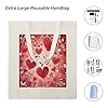 VstaDank Valentine Pattern Canvas Tote Bag with Handles Extremely Sturdy Reusable Shopping Bag Lightweight Foldable Cotton Cloth Grocery Bags Magic Aesthetic Tote Bag for Women Travel #5