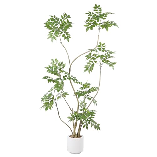 AfanD Artificial Sumac Tree,5.3ft（1pack） Tall Fake Plants Artificial Mahonia fortunei