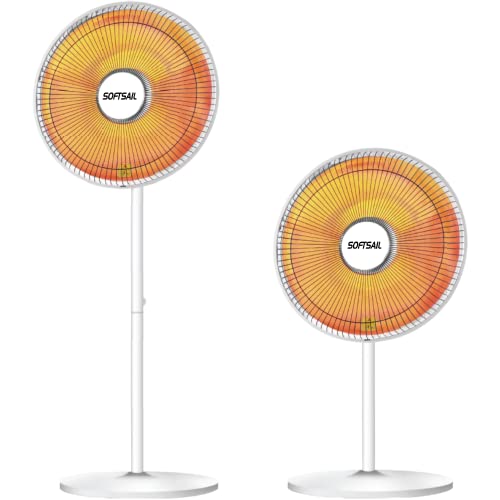 Calefactor 800 W - Altura regulable - Calefacción Eco con oscilación de 70° conmutable y 2 niveles de calor (400W/800W) - Calentador móvil con asa de transporte Cover