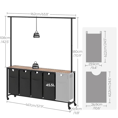 Panier à linge YATINEY LS57BR pour éliminer le désordre au sol de la chambre - 4