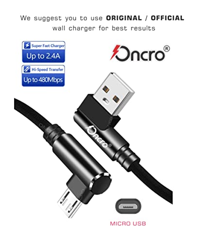Image of Braided 90 Degree right angle L shape USB cable Data Cable Fast Charging Micro USB short power bank cable Samsung galaxy vivo oppo android smartphones mini 25cm use wall charger 4a max,Black