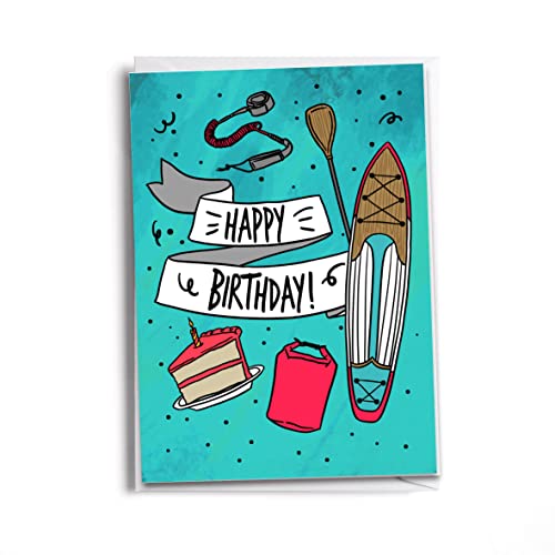 Sole Inspired Happy Birthday Card | Stand Up Paddleboard | SUP | Water Adventure and Paddleboarder