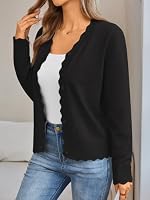 LILLUSORY Womens Lightweight Cardigan Long Sleeve Sweaters Black M — image 3