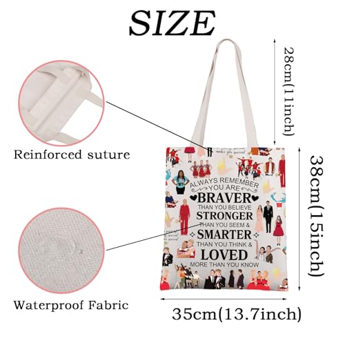 WSNANG Musical Comedy TV Show Inspired Canvas Tote Bag Rachel Berry Fans Gift Comedy Musical Merch4