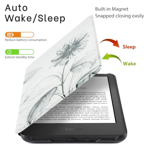Image of CoBak Case for All New 6 Inch E-Reader 2024 and 2022 (11 Generation) - PU Leather Smart Cover, Auto Sleep and Wake, not Compatible with Kobo Clara