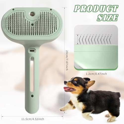 Image of Self-Cleaning Spray Cat Brush for Shedding, Removes Static Flying Hair, and Works Wonders for Both Long and Short-Haired Pets 2 In 1 Cleaning Brush for Cats And Dogs Grooming