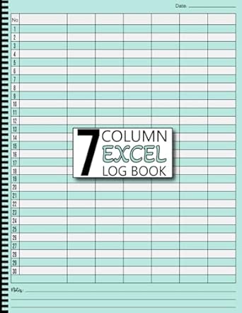 Amazon.com: 7 Column Excel Log Book: Excel Blank Spreadsheet Notebook ...