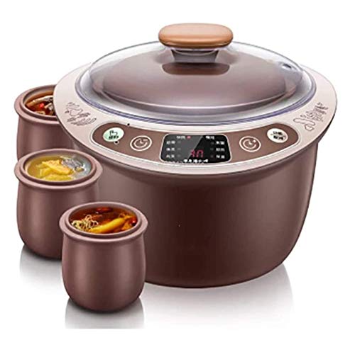 Olla De Cocción Lenta 2.5L Hogar Saludable Lenta Arcilla Púrpura Cocinas Eléctrica Inteligente Guisando Pot Designación Momento Sopa Pot - 4 Pot Adecuados For El Vapor De Cook Stewtaste Delicioso Fami
