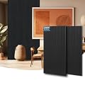 AKUMAX 2 Pack Acoustic Panels,3D Slat Wall Panelling for Wall-Ceiling and Sound Absorbing - Wooden Wall Panels for Living Room, Bedroom-Fire Retardant & FSC-15.5 ft²(Black Oak, 2pcs-24in*48in)