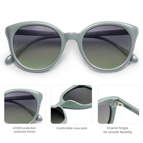 SOJOS Small Round Polarized Sunglasses for Women Men Vintage Style UV400 Lens SJ22594