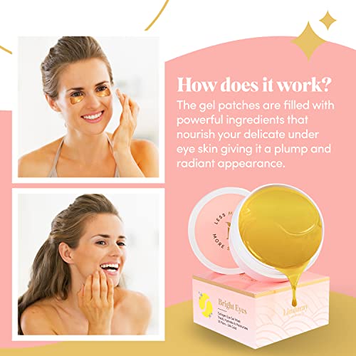 Linduray Skincare 24K Gold Collagen Under Eye Mask - Bright Eyes Anti Aging Treatment #TOP1