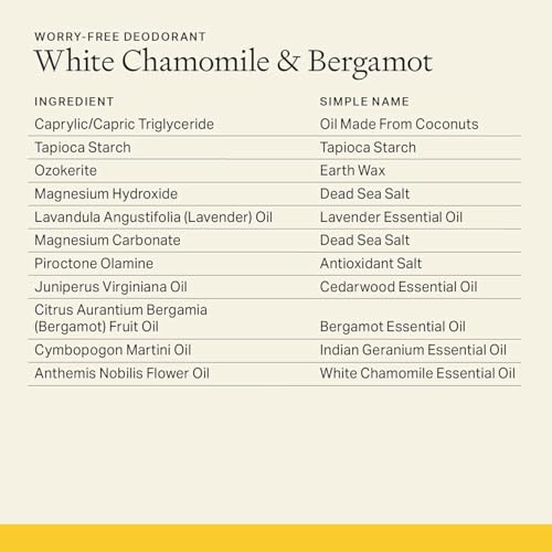 Image of Each & Every All Natural Deodorant for Women & Men - Sensitive Skin, Vegan, Baking Soda & Aluminum-Free Deodorant - Clean Long Lasting Odor Control - White Chamomile & Bergamont, 2.5oz