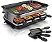 Dxmocos Raclette Grills Indoor Raclette Machine, Grill for 8 with Non-Stick Coating Plate, 8 Mini Pans, 1500W Adjustable Temperature Control for 8 Person