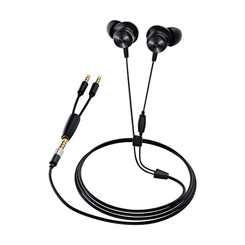 Bluedio Wired Earbud with Mic, in-Ear Headphones Wired with Extended 3.5mm Y-Type Audio Cable, Noise Cancelling Earphones for All 3.5mm Interface Device/Android and iOS Smartphones/PC Laptops Gaming
