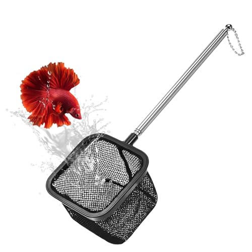 Aquarium Shrimp Net, Shrimp Skimming Aquarium Nets with Extendable Stainless Steel Handle Fish Net...