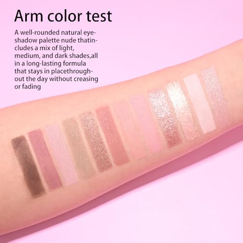Image of SUAKE Nude Pink Eyeshadow Palette, Matte & Shimmer, High Pigmented 12 Colors Brown Purple Eye Shadow Primers for Eye Makeup, Korean Powder Palet de sombras de ojos (02# Sweet Rose)
