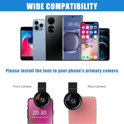2-In-1 Universal Smartphone Kamera Set – 12.5X Makro Objektiv + 0.45x Weitwinkel Handy Objektiv, Kompatibel Mit Den Meisten Smartphones – Hochwertige Metall-Kamera-Objektive, Clip-On Design