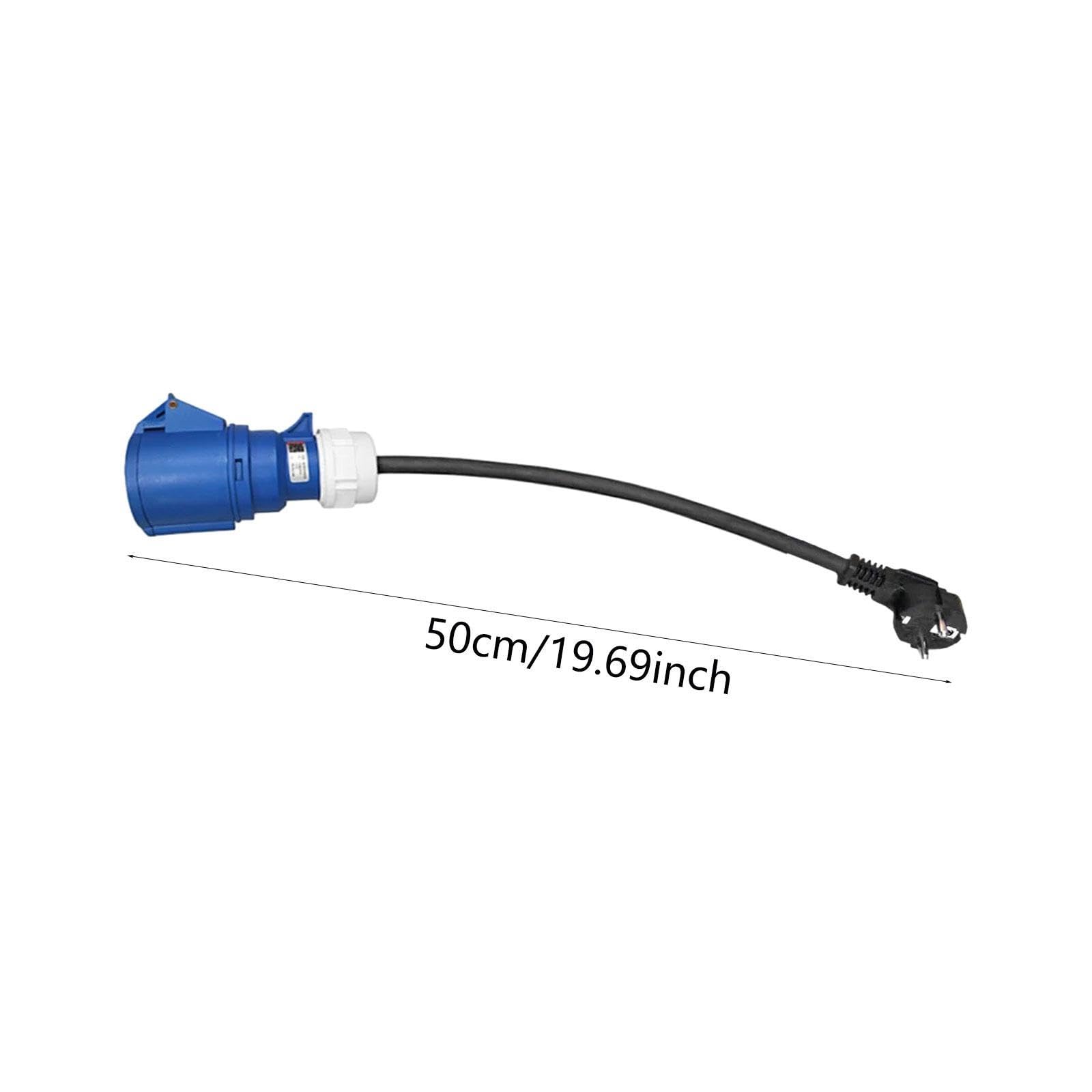 EV portador portátil enchufe a cee blue cee hembra enchufe 32a longitud 50 cm EV Carging Cable Cable Converter Black Male 16A 16A