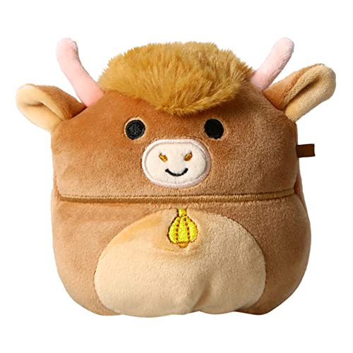 Squishmallow Official Kellytoy Plush Farm Squad Collectible Squishy Soft Animals (Calton Highland Cow (with Bell), 5 Inch)