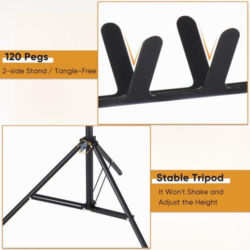 Braiding Hair Rack Standing Hair Extension Holder Hanger, 144 Pegs 2-side Rack for Braiding Separator Display Stand