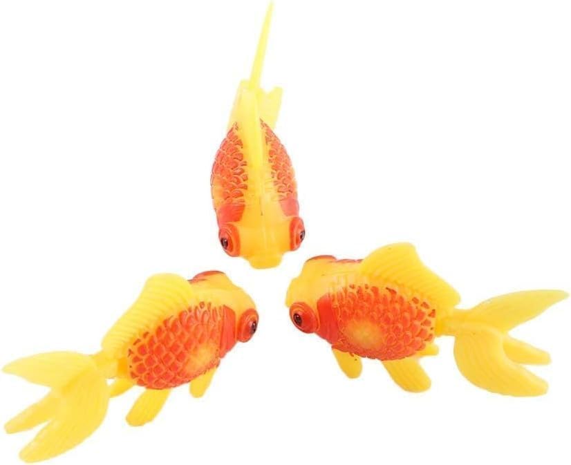 3 Pack Gold,orange Artificial Aquarium Fishes Fake Fish Plastic Fish Aquarium Moving Fishes Ornament Decoration Orange Goldfish for Aquarium Fish Tank Décor Thematic Ornaments,Décor