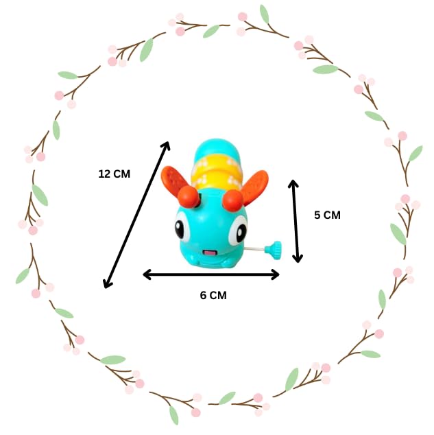 Image of BSB Prime Wind Up Key Operated Dancing Moving Caterpillar Toy for Kids | Gifting Ideas for Kids Party Birthday Celebration| Playful | Interactive & Engaging | Entertaining | 1 pc (Turquoise)