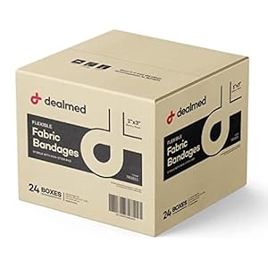 Dealmed Sterile Flexible Fabric Adhesive Bandages – 1×3 Inch – 100/Box – 24 Boxes – Breathable First Aid Strip Pack – Soft Stretch Wound Patch for Medical, Emergency Kits & Clinic