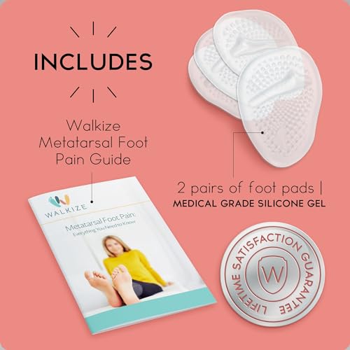 Image of Walkize Metatarsal Pads Women | Heel Inserts for Women | Ball of Foot Cushions (2 Pairs Foot Pads) All Day Pain Relief and Comfort One Size Fits Shoe Inserts (Foot Cushions Clear)